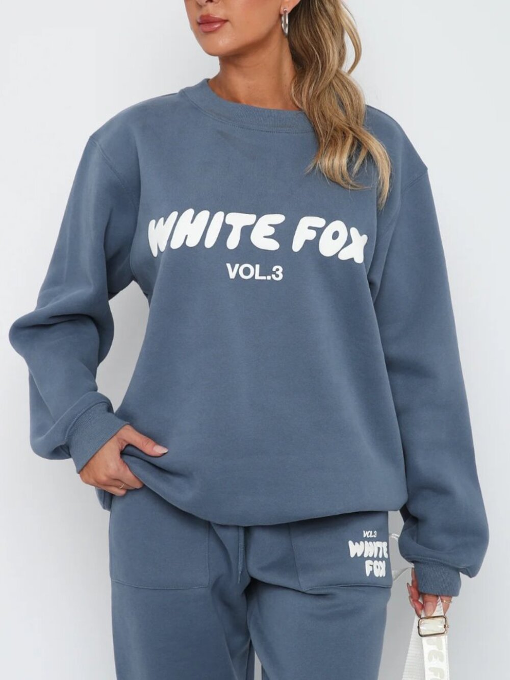 White Fox Offstage Sweater in Ocean - Size S/M